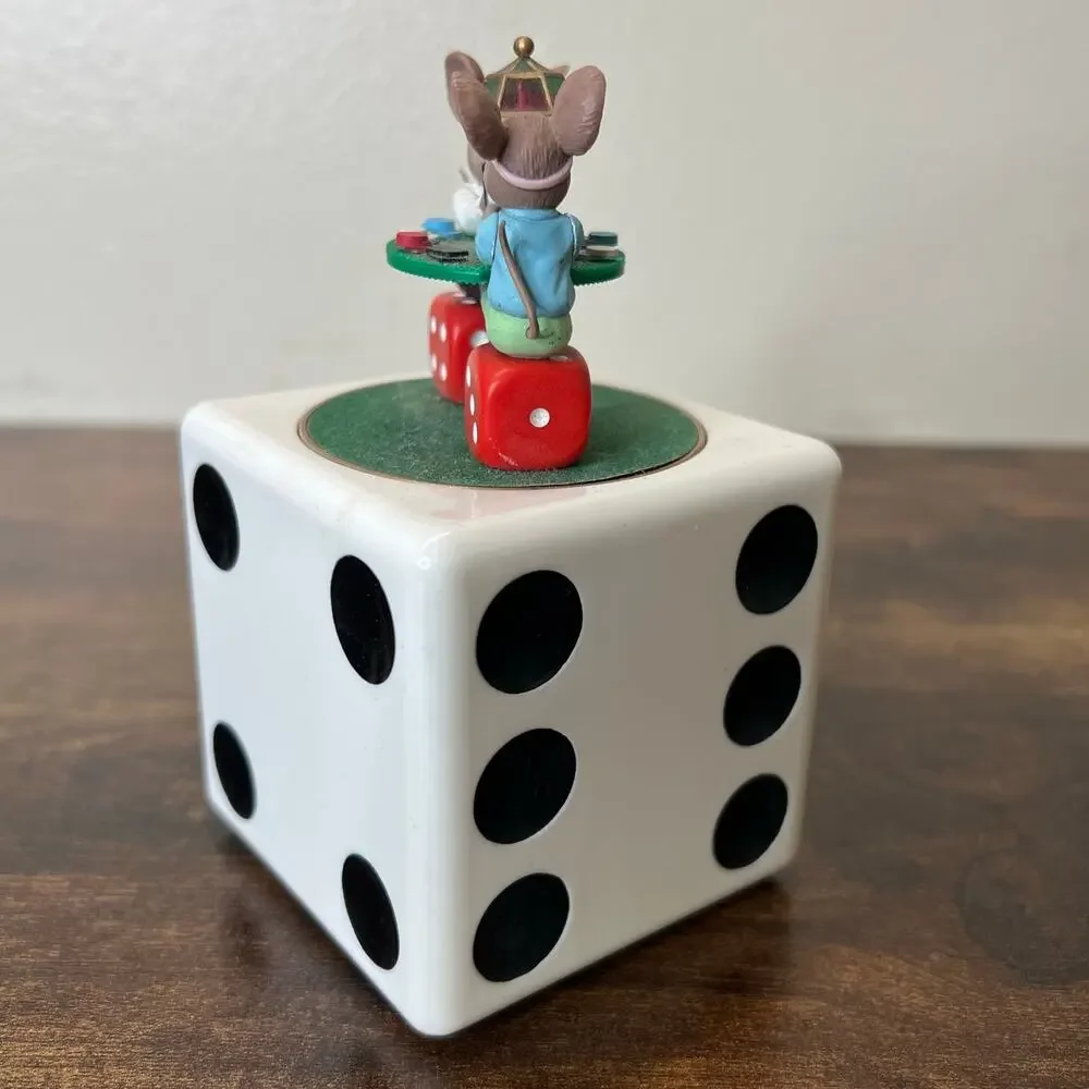 1996 Enesco Mice n Dice Musical Box 